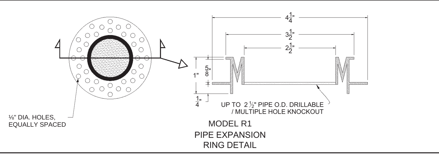 Model R1 ring detail drawing